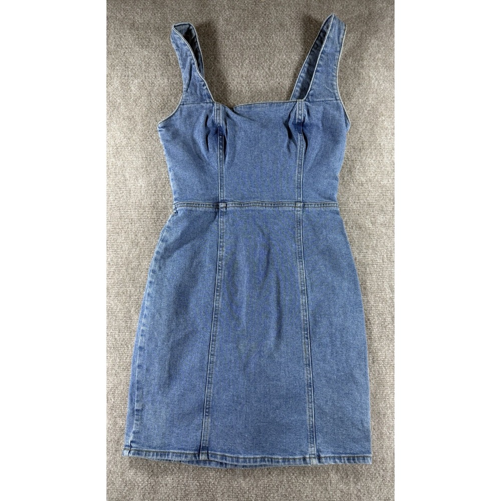BDG Urban Outfitters Denim‎ Mini Dress Women's Small Cutout Back Zip Y2K retro